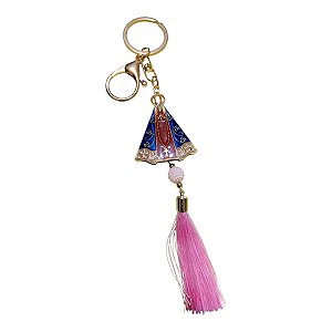 CHAVEIRO religioso NOSSA SENHORA APARECIDA FRANJA rosa