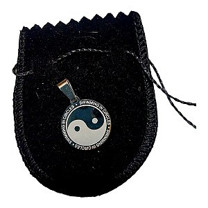 Pingente medalha Aço Inox Yin Yang 2 CM PRATA equilíbrio