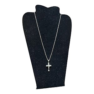 COLAR corrente AÇO INOX 60CM tijolinho CRUZ SÃO BENTO santo