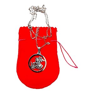 COLAR corrente AÇO INOX 70 CM medalha são jorge guerreiro