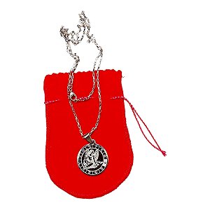 COLAR corrente AÇO INOX 60CM tijolinho pingente SIGNO VIRGEM