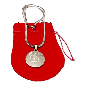 COLAR corrente AÇO INOX Snake 45 cm pingente signo aquario