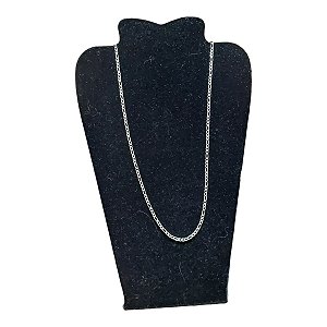 COLAR CORRENTE AÇO INOX cirurgico FÍGARO 0,8MM x 70 CM prata
