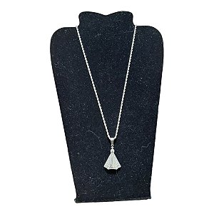 COLAR TRANÇADO CORDÃO BAIANO AÇO INOX 60 CM NSA APARECIDA