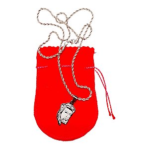 COLAR TRANÇADO CORDÃO BAIANO AÇO INOX 70CM FASE JESUS CRISTO