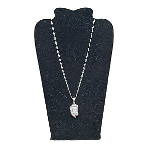 COLAR CORRENTE AÇO INOX FÍGARO 70 cm fase ROSTO JESUS cristo