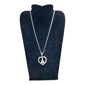 COLAR AÇO INOX FÍGARO 60 cm CORAÇÃO VAZADO N. SRA. APARECIDA