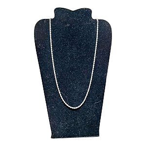 COLAR CORRENTE CORDÃO BAIANO AÇO INOX PRATEADA BAIANA 60 CM