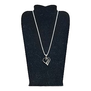 COLAR TRANÇADO BAIANO 60 CM AÇO INOX SANTA N.SRA CORAÇÃO