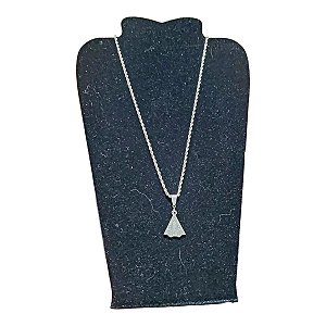 COLAR TRANÇADO BAIANO 70CM AÇO INOX PINGENTE N.SRA APARECIDA