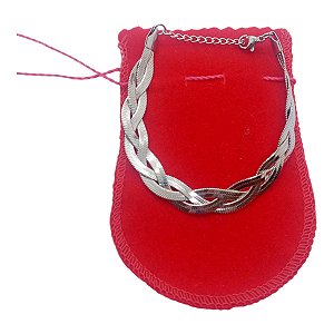 Pulseira Aço Inox 316L Snake Trança 10x3mm x 23cm trançada