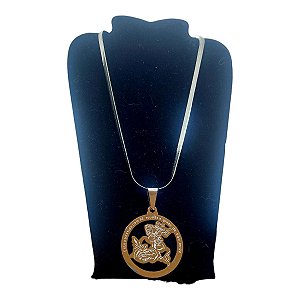 Corrente colar Aço Inox Snake Serpente são jorge guerreiro