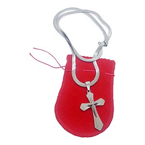 Corrente cordão colar Aço Inox Snake Serpente cruz relevo