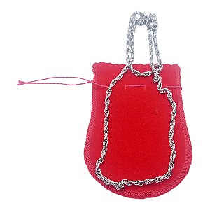 Corrente Cordão Trançado Indiano Aço inox Cirúrgico 3mmx60cm