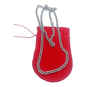 Corrente cordão Aço Inox 316L Grumet Dupla Chanfrada 60cm