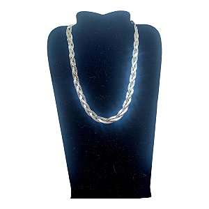 Colar gargantilha Corrente Aço Inox Snake Trançada 9mm x50cm