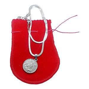 COLAR codão Choker AÇO INOX Snake MEDALHA SÃO miguel arcanjo