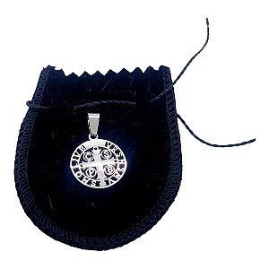 Pingente Aço Inox MEDALHA SÃO BENTO VAZADO 2 CM PRATA santo