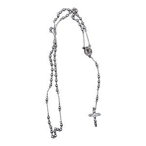 Terço colar aço inox Medalha santo SÃO BENTO contas de 5 mm