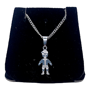 Colar CHOKER AÇO INOX Mamãe Mãe Filho Menino Canga Feminino