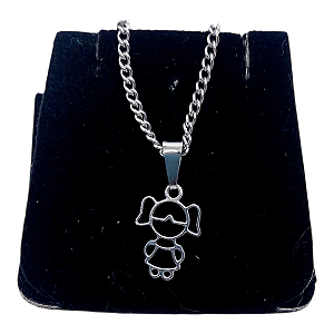 Colar CHOKER AÇO INOX Mãe FilhA MeninA VAZADO FEMININO PRATA