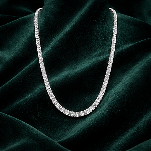Colar LUXO AÇO INOX Riviera Zircônia 60 CM BRILHO PRATA