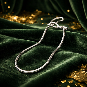 Corrente Cordão colar RABO DE RATO AÇO INOX 60 CM PRATA