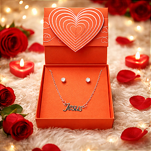 Colar CHOKER+brinco + caixa presente AÇO INOX PINGENTE JESUS