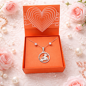 Colar + brinco + caixa presente AÇO INOX São Jorge guerreiro