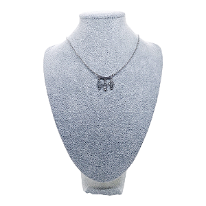 Colar CHOKER AÇO INOX Mãe 3 MENINAS 3 FILHAS PRATA PRESENTE