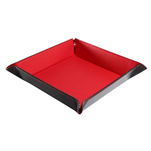 Bandeja de Dados - Corino Sintético Preto e Vermelho