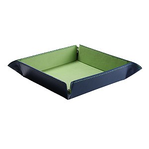Bandeja de Dados - Corino Sintético  Azul Escuro e Verde