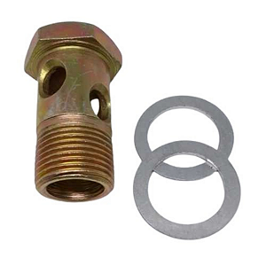 Kit Parafuso Oco 20mm 4 Furos + Arruelas Vedação Alumínio