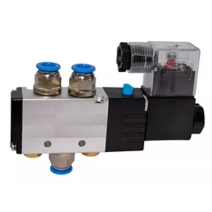 Válvula Solenoide 220v 5/2 Via 1/4 Pneumática Mangueira 6mm