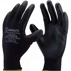 Luva De Poliester c/ Pu Preto Profissional GG 10"