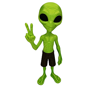 Boneco Alienígena ET Extraterrestre Verde 3D 30cm