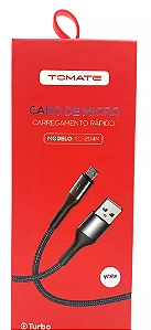 CABO DE DADOS USB PARA V8 TURBO 1.2M 5V 2.4A TOMATE TC-204M
