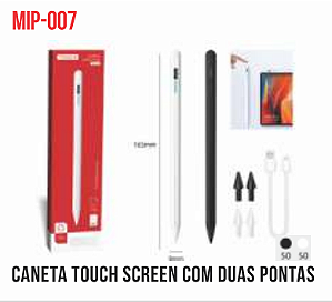 CANETA CAPACITIVA RECARREGAVEL COM 2 PONTAS TOMATE MIP-007