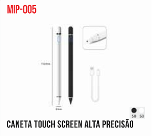 CANETA CAPACITIVA RECARREGAVEL PONTA PRESSIONAL TOMATE MIP-005