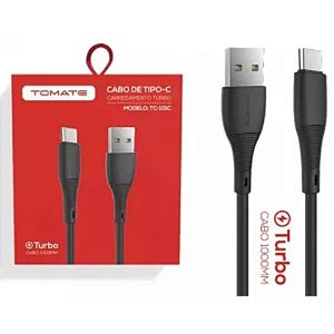 CABO DE DADOS USB PARA TYPE-C TURBO 1M 5V 2.1A TOMATE TC-101C