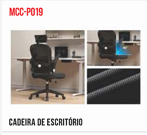CADEIRA DE ESCRITORIO ERGONOMICA COM APOIO DE CABECA TOMATE MCC-P019