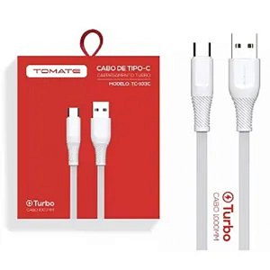 CABO DE DADOS USB PARA TYPE-C TURBO 1M 5V 2.1A TOMATE TC-103C