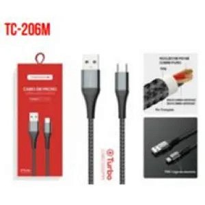 CABO DE DADOS USB PARA V8 TURBO 1.2M 5V 2.4A TOMATE TC-206M