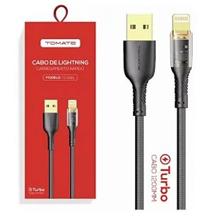 CABO DE DADOS USB PARA IPHONE TURBO 1.2M 5V 3.0A TOMATE TC-212L