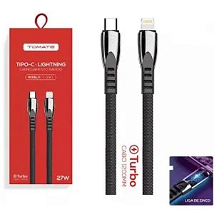 CABO DE DADOS TYPE-C PARA IPHONE TURBO 1.2M 3.5A 27W TOMATE TC-301CL