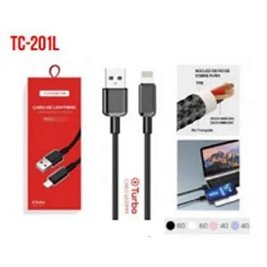 CABO DE DADOS TURBO USB PARA IPHONE 1.2M 5V 2.4A TOMATE TC-201L