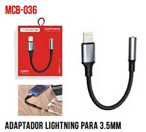 ADAPTADOR DE AUDIO LIGHTNING PARA P2 TOMATE MCB-036
