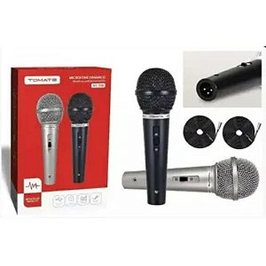 KIT DE MICROFONE DINAMICO COM FIO TOMATE MT-1028