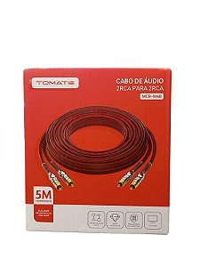 CABO DE AUDIO 2RCA PARA 2RCA 5M TOMATE MCB-046B