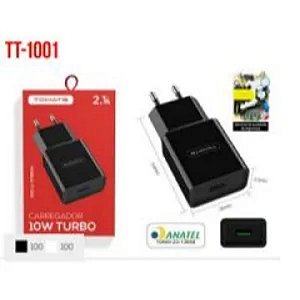 CARREGADOR TURBO 2 TYPE-C 1 USB 65W TOMATE TT-6531